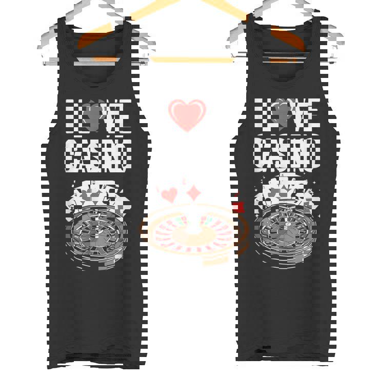 I Love Casino Ruleta Poker Cartas Diversión Camiseta sin mangas