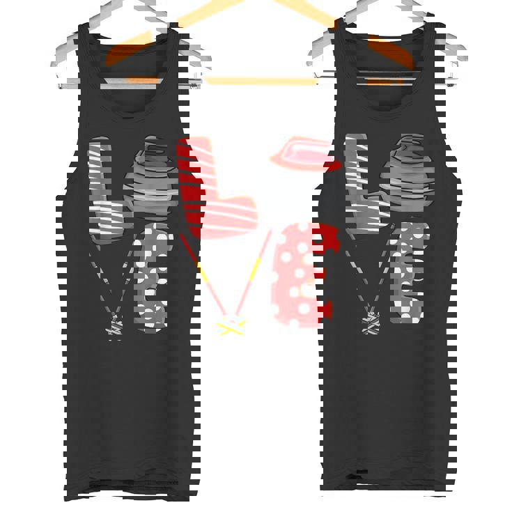 Love Curling ほうき スクワッド カーラー カーリング バレンタインデー タンクトップ