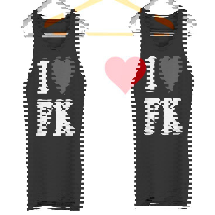 I Love Fk Initials I Heart FK First Last Name F K タンクトップ