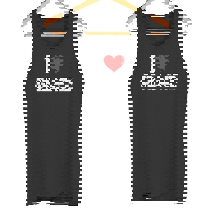 I Love Grace I Heart Grace ファーストネーム グレース ジョーク 面白い タンクトップ