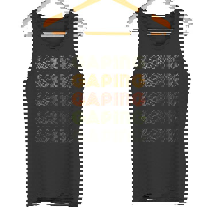 Love Heart Gaping グランジ ビンテージスタイル ブラック ギャップ付き タンクトップ