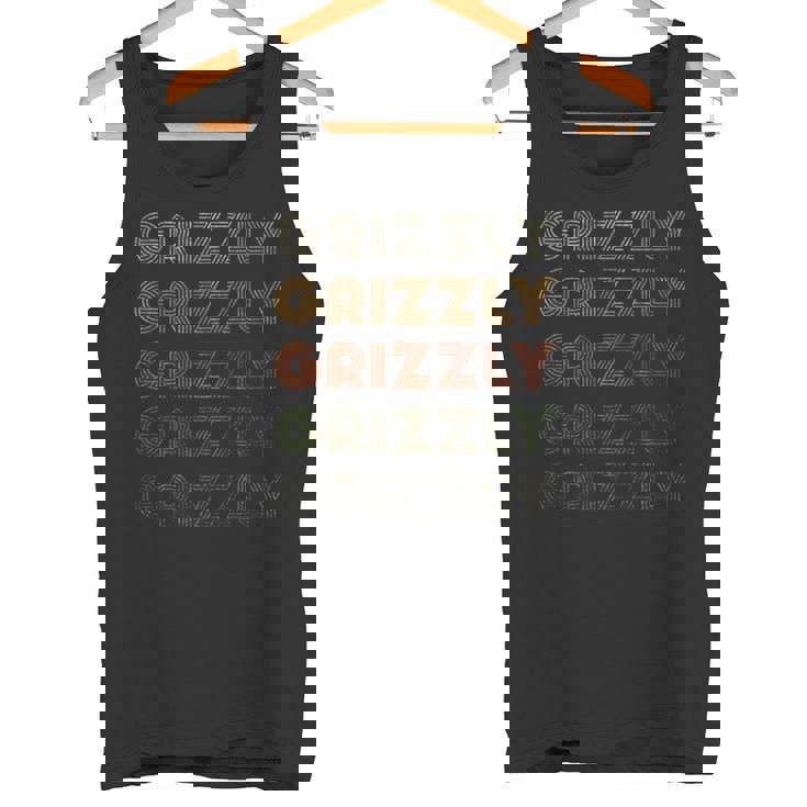 Love Heart Grizzly グランジ ビンテージスタイル ブラック グリズリー タンクトップ