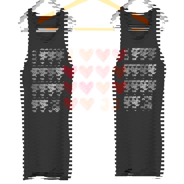 I Love Jj シャツ ハート グルービー パーソナライズ Jj タンクトップ