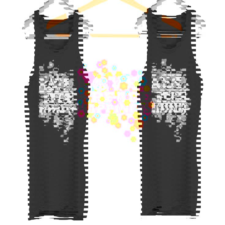 Love Peace Happiness 60年代70年代ヒッピーフラワーパワー タンクトップ