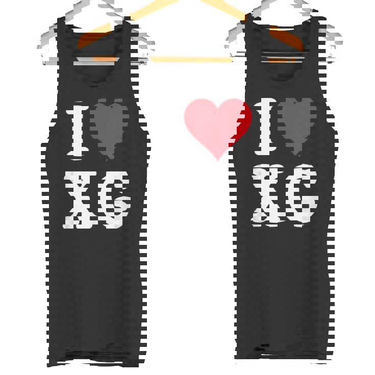I Love Xg Initials I Heart XG First Last Name X G タンクトップ