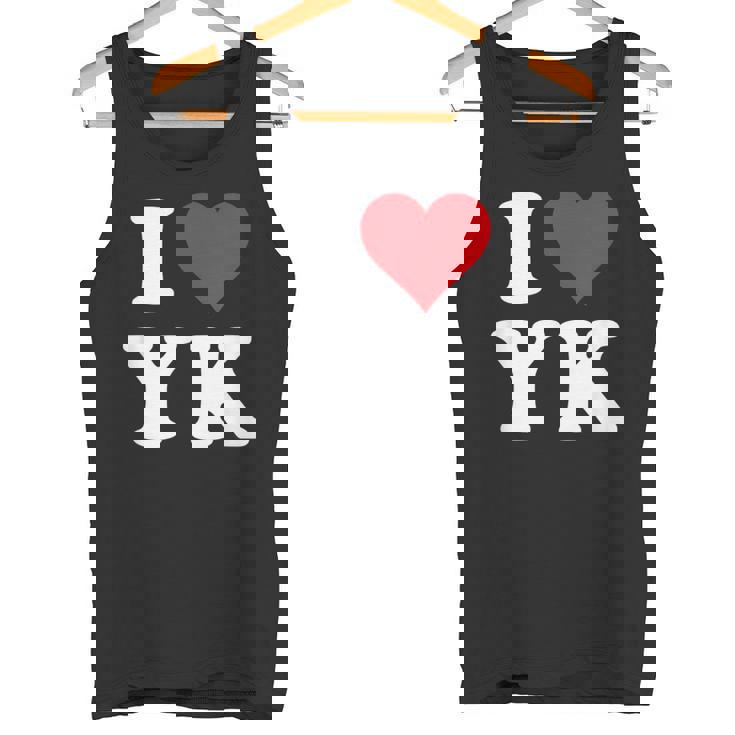 I Love Yk Initials I Heart YK First Last Name Y K タンクトップ