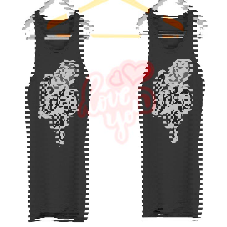 Love You Heart バレンタインデー 好きな人 パートナー 愛 タンクトップ