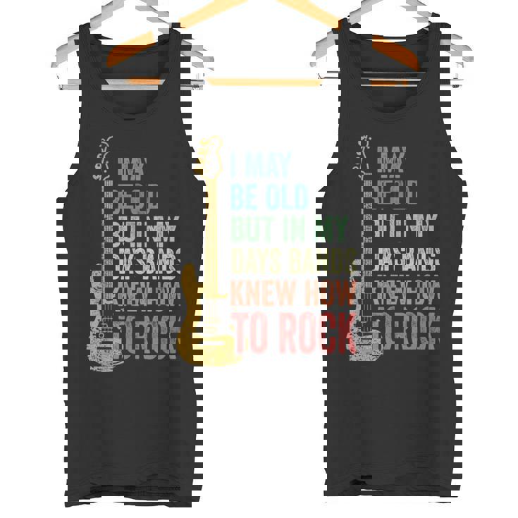 I May Be Old クールバンド レトロギター フェンダー ロックンロール タンクトップ