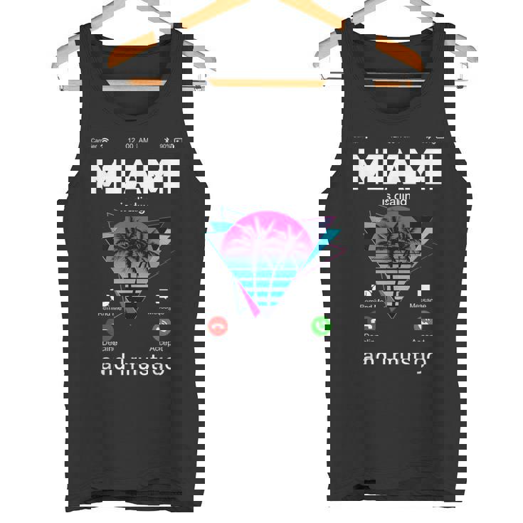 Miami Is Calling & I Must Go Illustration Graphic s タンクトップ