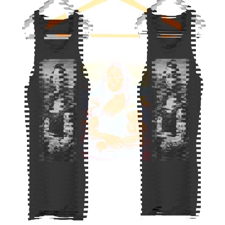 Mona Lisa 上腕二頭筋 ボディービル ジム ワークアウト 面白い モナリザ タンクトップ