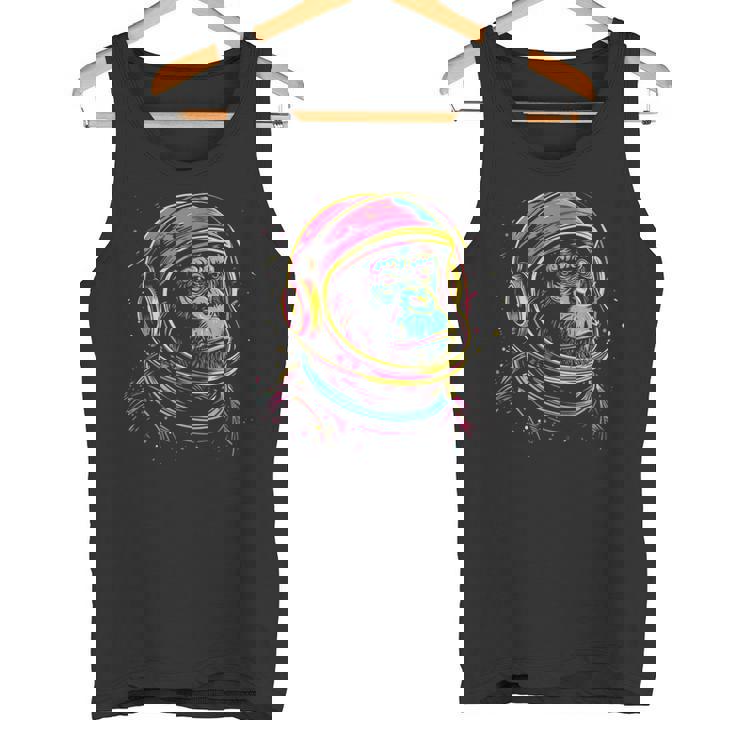 Mono Chimpancé Astronauta Diseño De Neón De Chimpancé Espacial Camiseta sin mangas