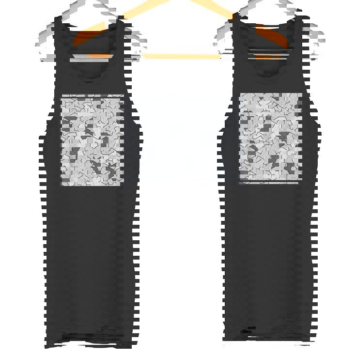 Monotone Aperiodic モノタイルカラー グレータイルパターン タンクトップ