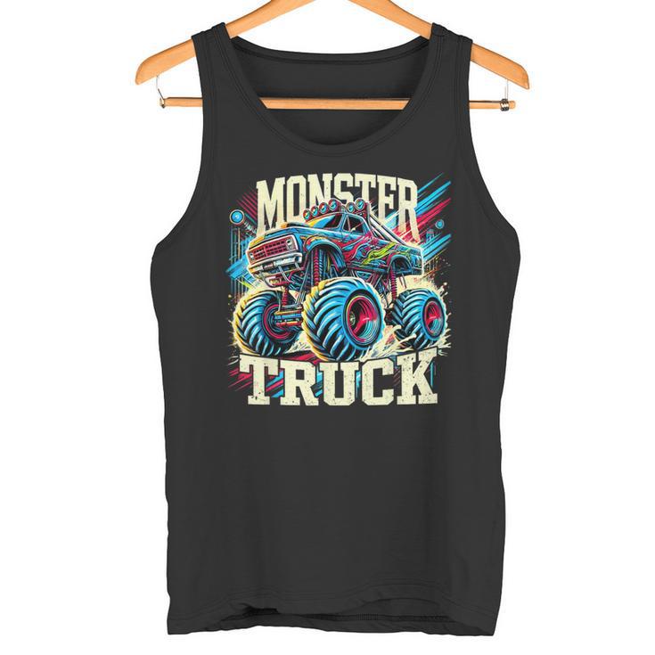 Monster Truck Retro Colorido Camiones Amante Niño Adolescente Adulto Camiseta sin mangas