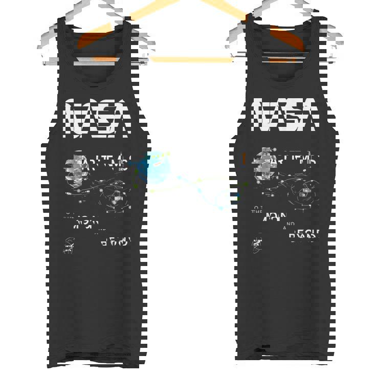 Nasa アルテミスミッション探査記章ワームロゴ タンクトップ