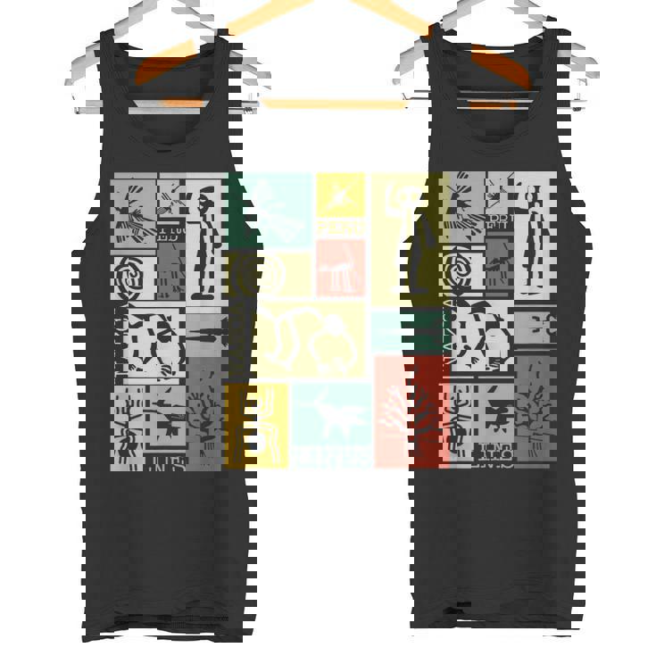 Nazca Linesナスカラインズ ペルージオグリフモンキー 宇宙飛行士 スパイダー レトロ タンクトップ