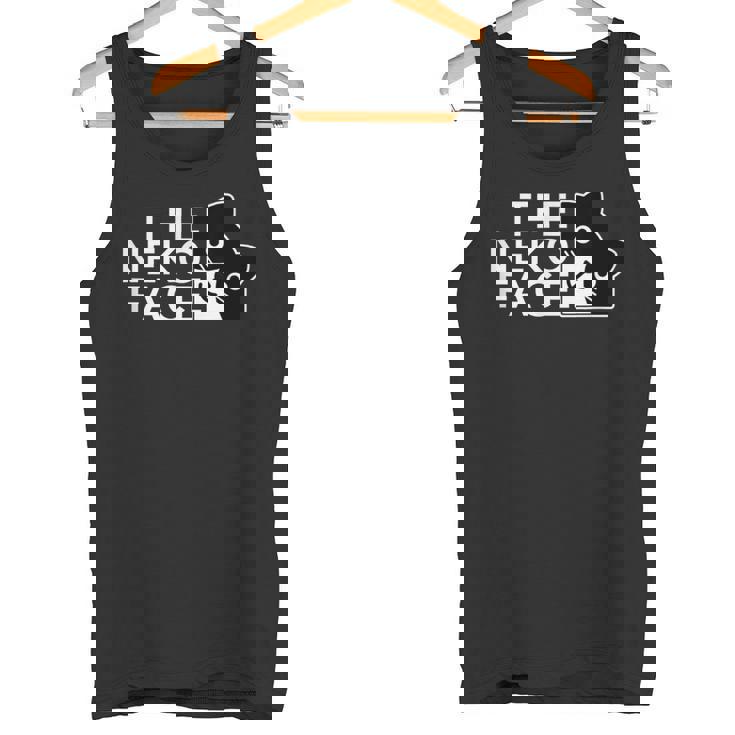 The Neko Face ザ・ネコ・フェイス《ホワイト文字》猫 ハチワレ パロディ ゆるくて かわいい 面白 イラスト タンクトップ