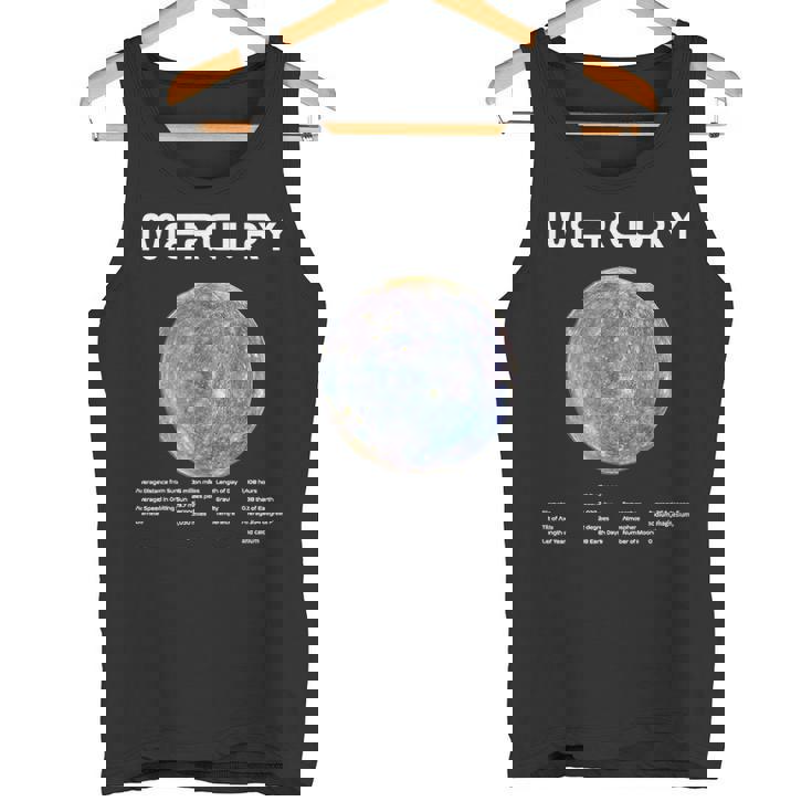Nerdy Mercury 天文学 科学惑星 太陽系 ホワイト タンクトップ