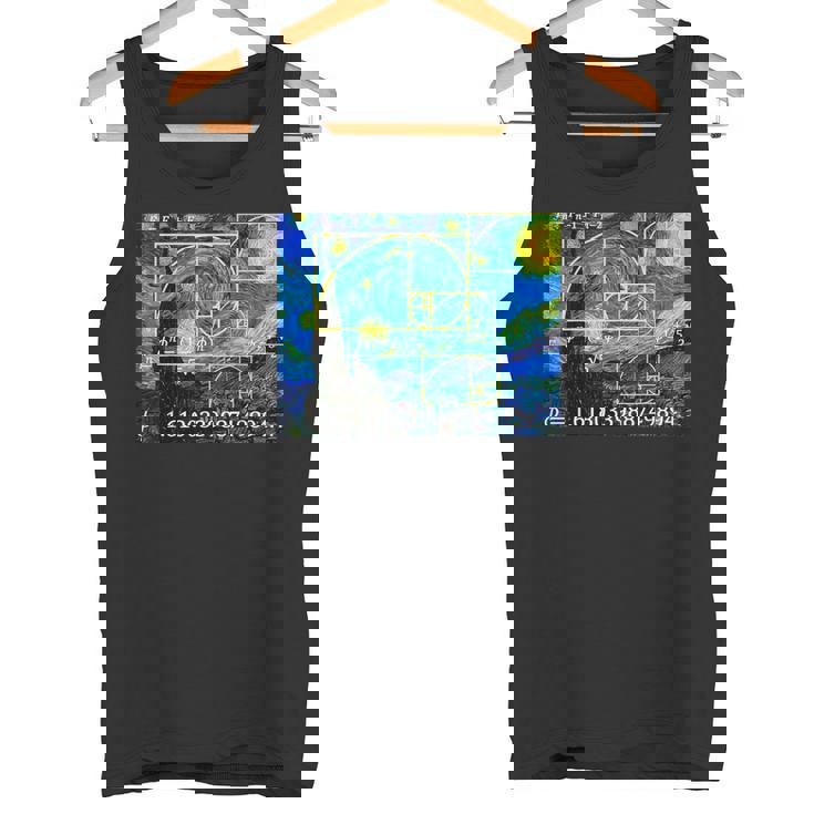 Nerdy 星月夜 フィボナッチ ゴールデン スパイラル 数学の先生 タンクトップ