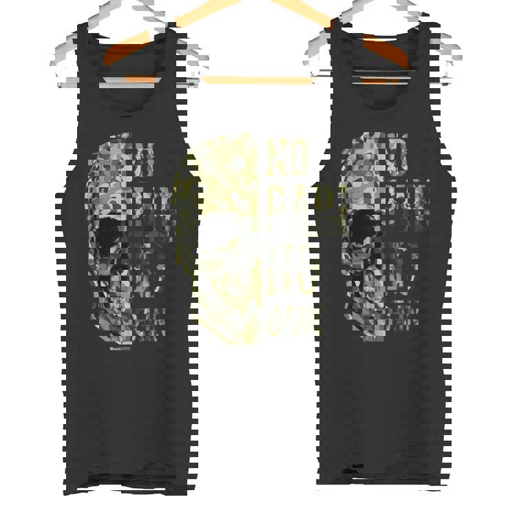 No Pain No Gain- メンズ スカル マインドセット モチベーションジム タンクトップ