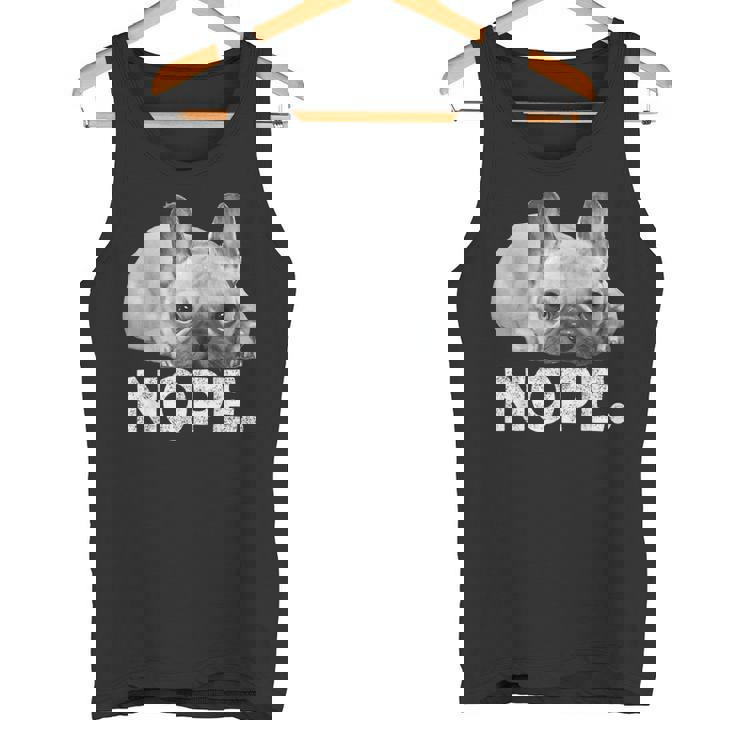 Nope Lazy French Bulldog No Dog フレンチブルドッグ タンクトップ