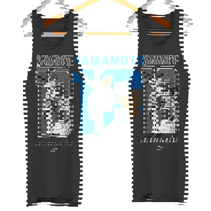 Number And Portrait Yoshinobu Yamamoto Los Angeles Mlbpa タンクトップ
