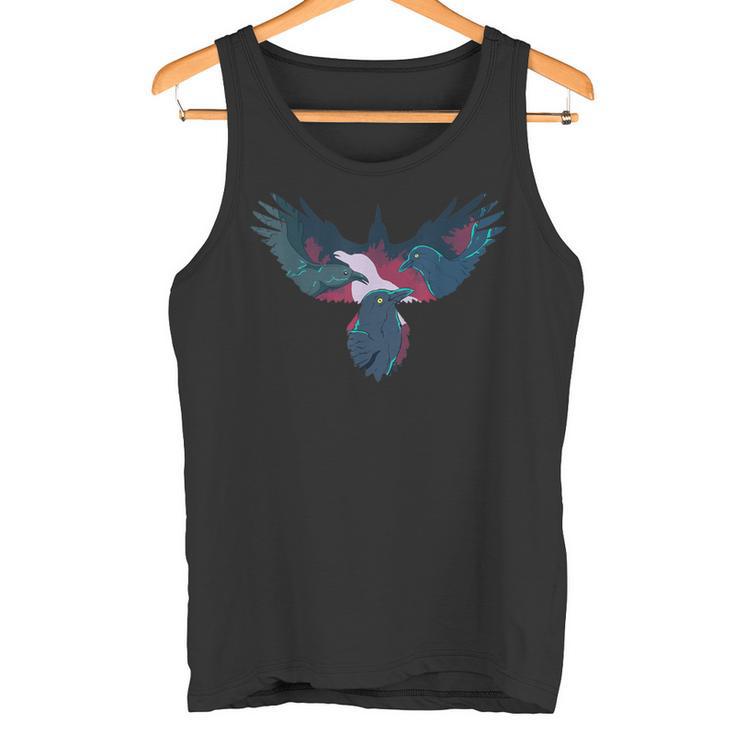 Débardeur Corbeau Violet - Motif Halloween, Coupe Légère, Style Décontracté