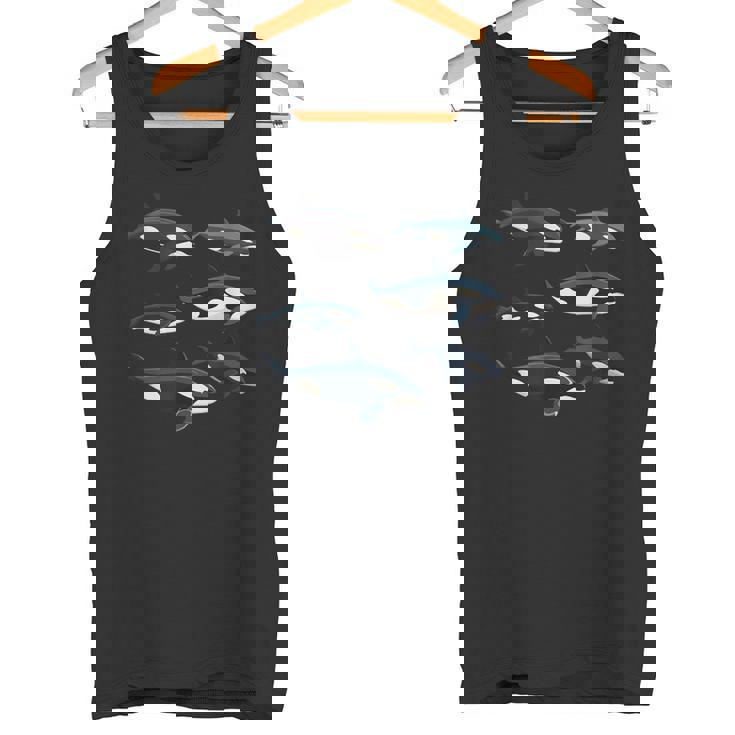 Orcas Killer Whale Pod Group グラフィック タンクトップ