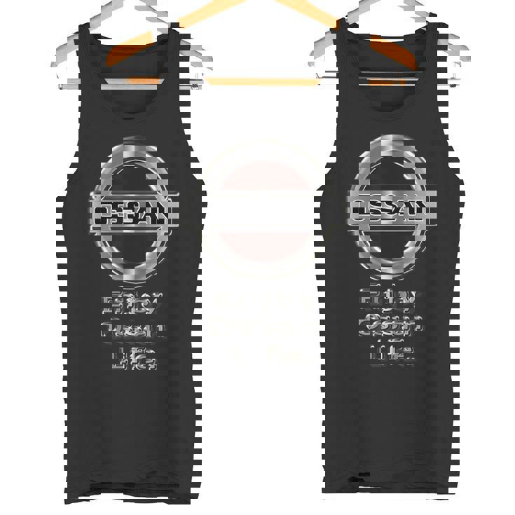 Ossan おっさん（車好き ロゴ エンブレム パロディ）【変なデザイン屋さん】文字 メッセージ 面白い デザイン タンクトップ