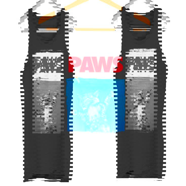 Paws 猫とネズミ トップス かわいい 面白い猫好きのパロディトップ タンクトップ