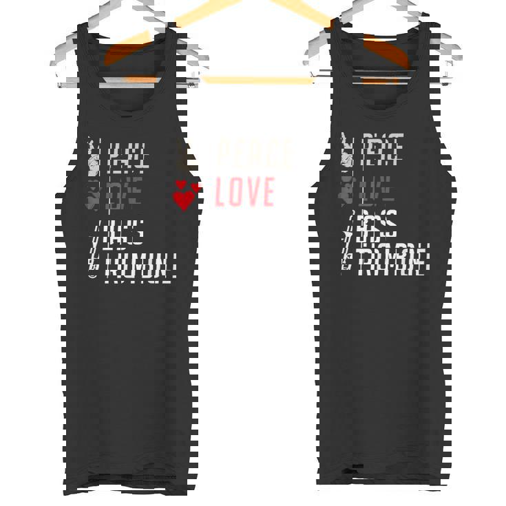 Peace Love Bass トロンボーン楽器 バス トロンボーン奏者 タンクトップ