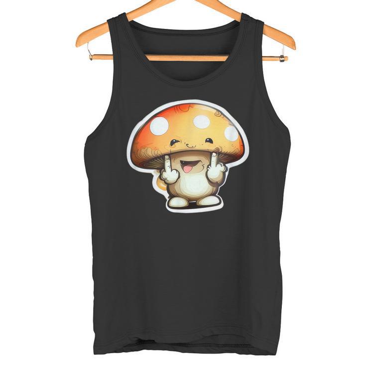 Personnage Champignon Drôle Doigt D'honneur Joyeux Anniversaire Gourmand Débardeur e