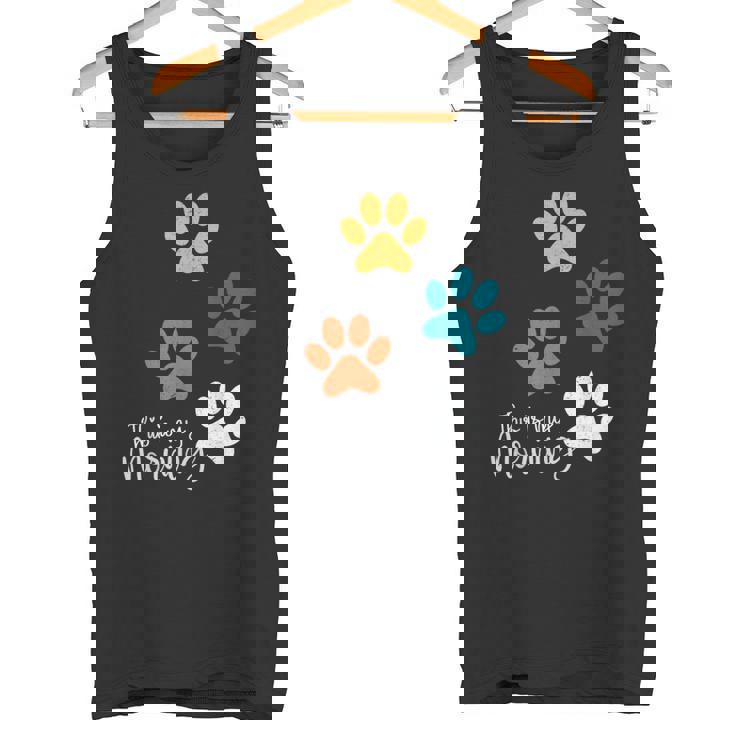 Pet Lover 肉球 犬 子犬 猫 プリント 肉球 ペット好き タンクトップ