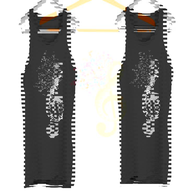 Pianist クラシカル楽器 ト音記号キーボード ピアノ タンクトップ