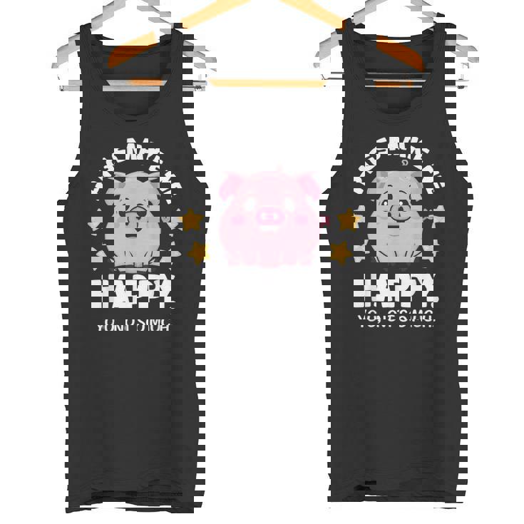 Pigs Make You Happymile かわいい 子豚 恋人 おもしろ豚 タンクトップ