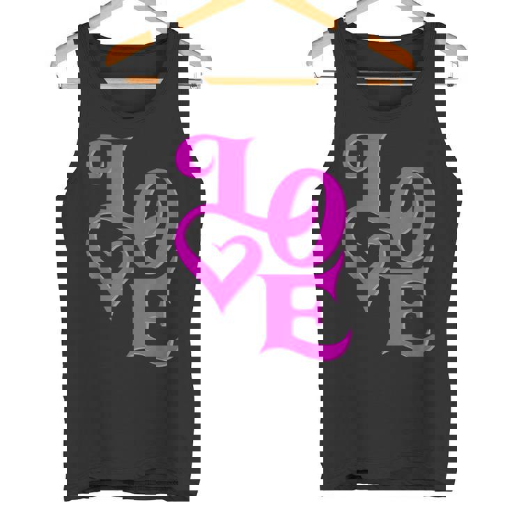 Pink Love ピンクカラーグラフィック タンクトップ