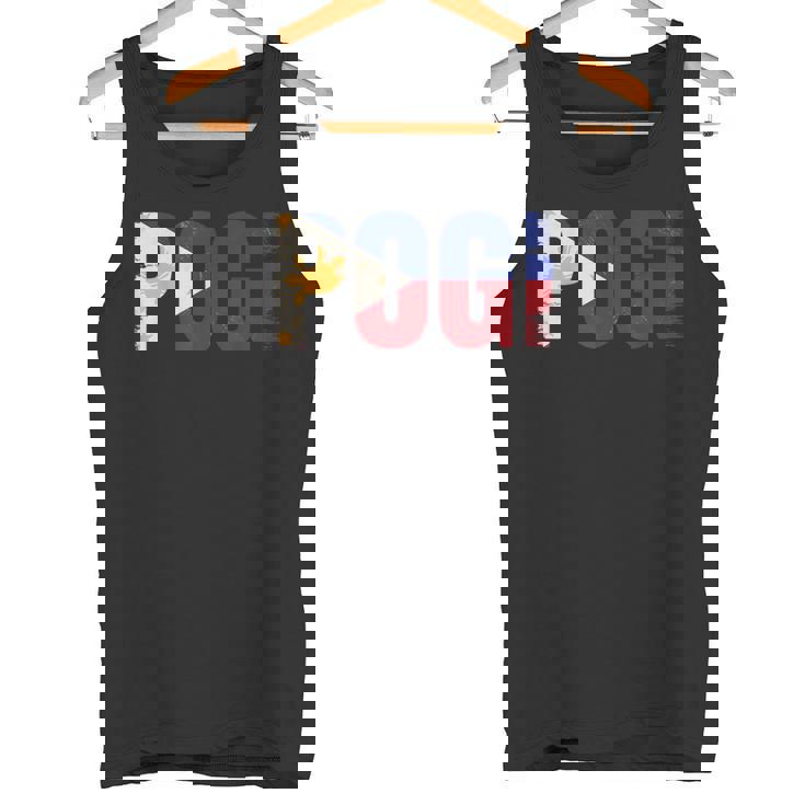 Pogi フィリピンのスラングとフィリピン国旗。 タンクトップ