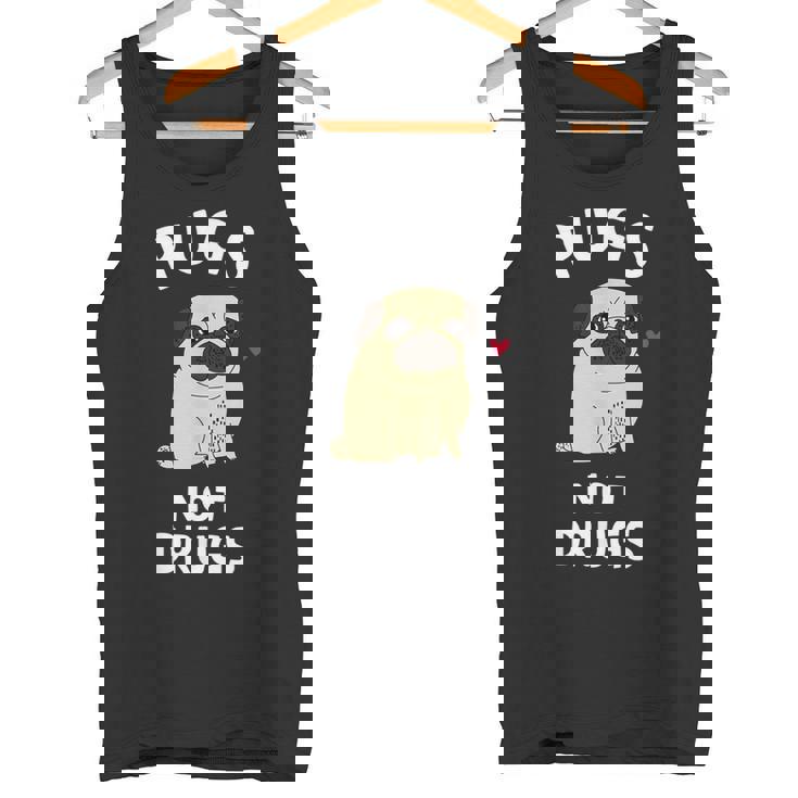 Pugs Not Drugs 犬好きのtシャツペットへの面白いプレゼント タンクトップ