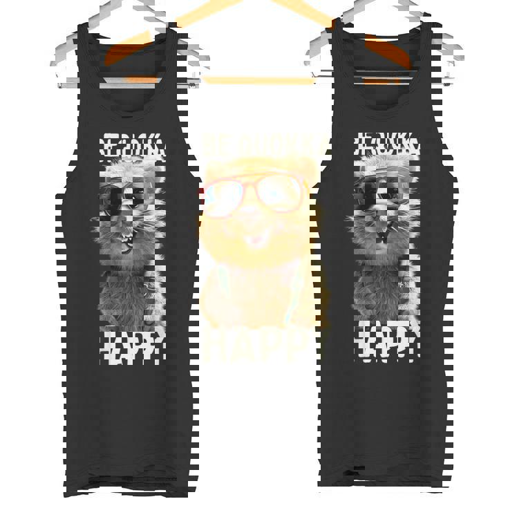 Be Quokka Happy クオッカ・ビー・クオッカ・ハッピー＆クオッカとスマイル タンクトップ