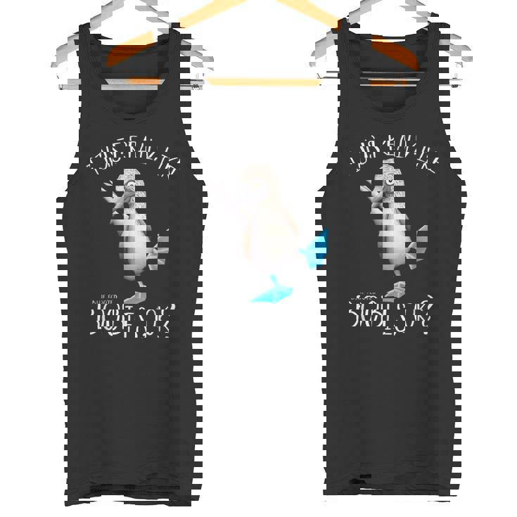 Really Like Blue Feet Boobies アオアシカツオドリのユーモア タンクトップ