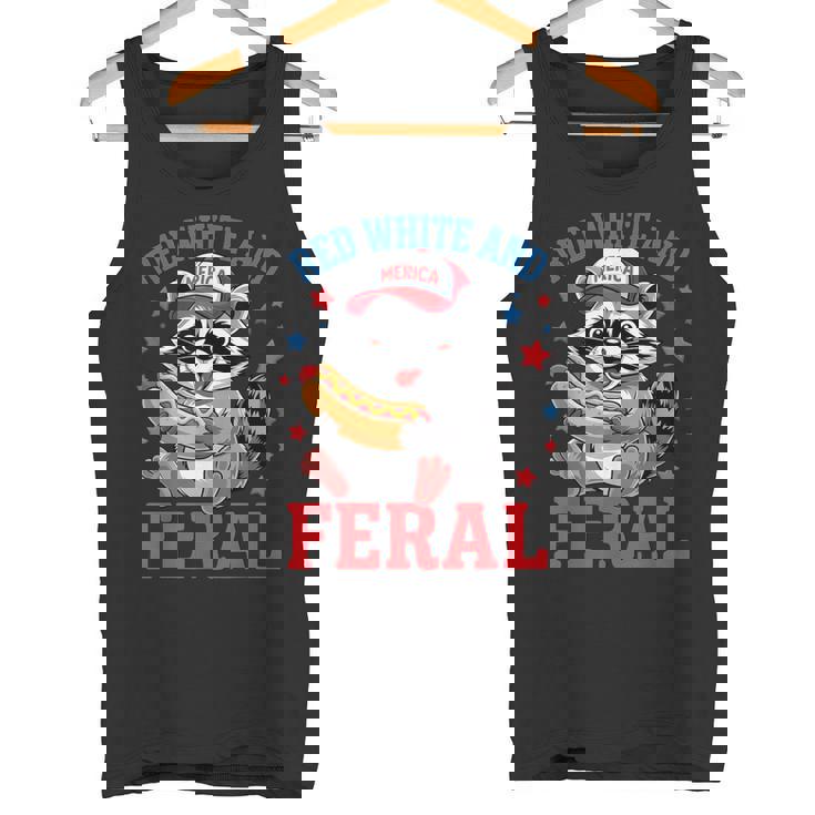 Red And Feral 4Th Of July ユーモア キッズ アメリカ タンクトップ