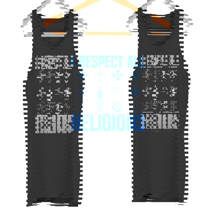 I Respect All Religions 精神性 寛容 受容 タンクトップ