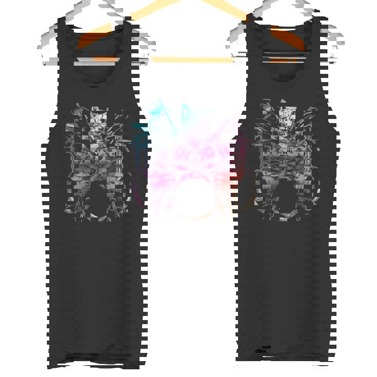 Rockstar ドラマー 猫 ドラム ミュージシャンバンド 音楽愛好家 タンクトップ