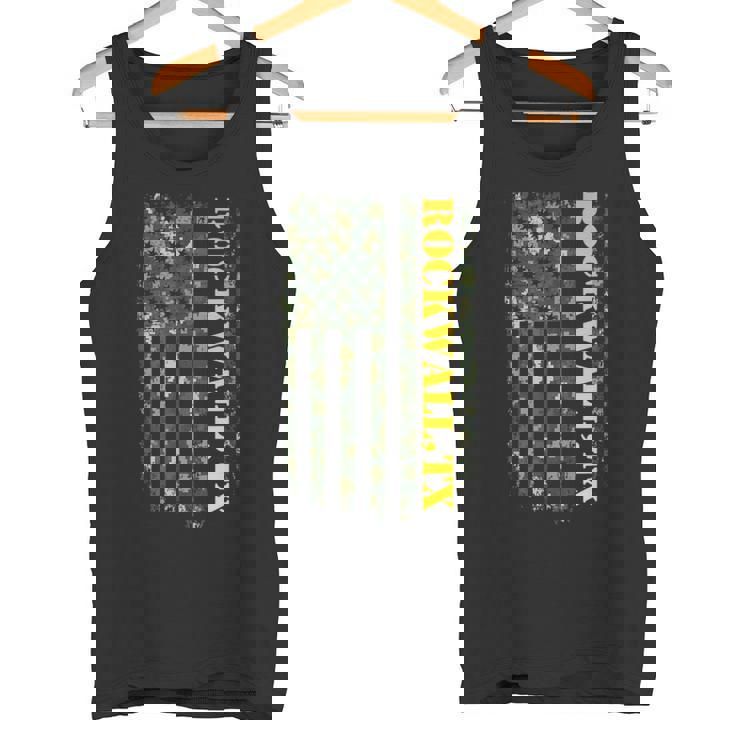 Rockwall Texas Camouflage Usa Flag タンクトップ