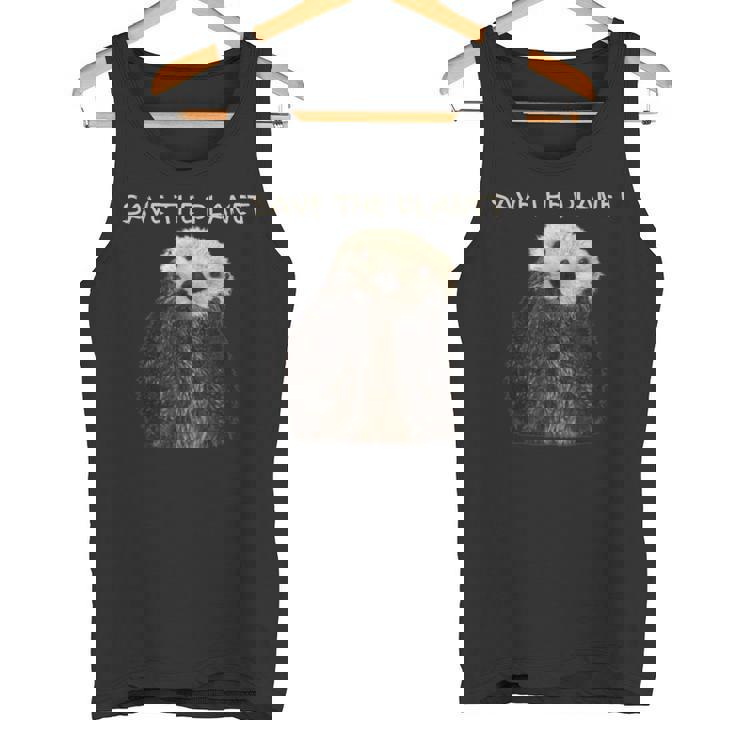 Save The Planet かわいいラッコ。 タンクトップ