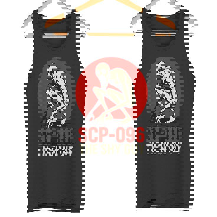 Scp-096 「シャイガイ」ホラーアートデザイン タンクトップ