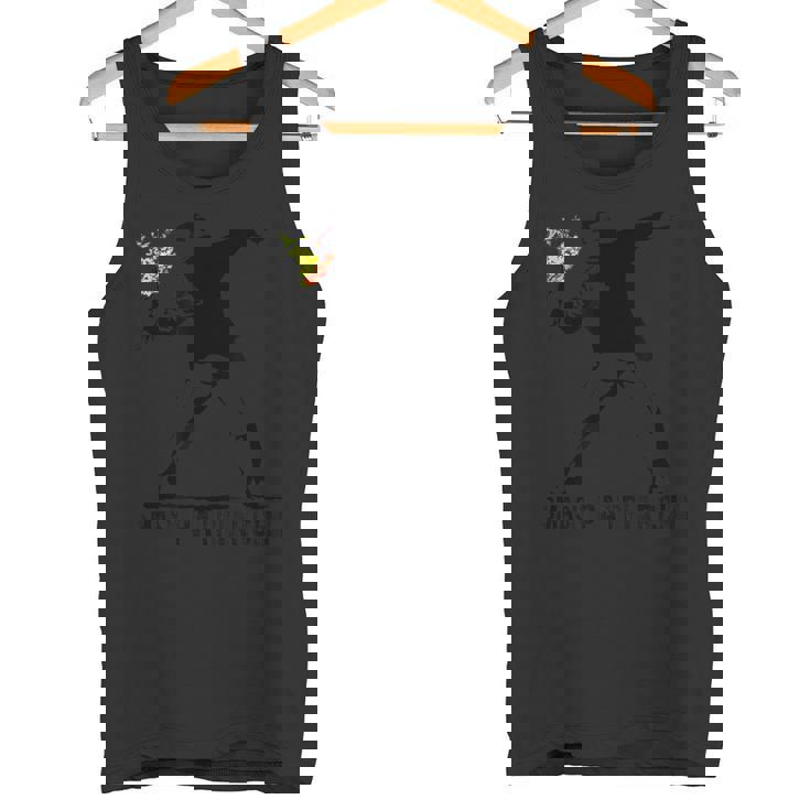 Smash Patriarchy アート ステンシルフラワー ヴァンダル タンクトップ