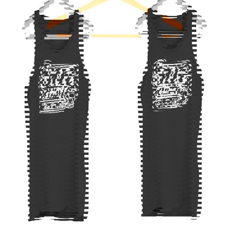 Smokeroller-煙巻人-マティーニシャグロカビリーピンナップバックプリント タンクトップ