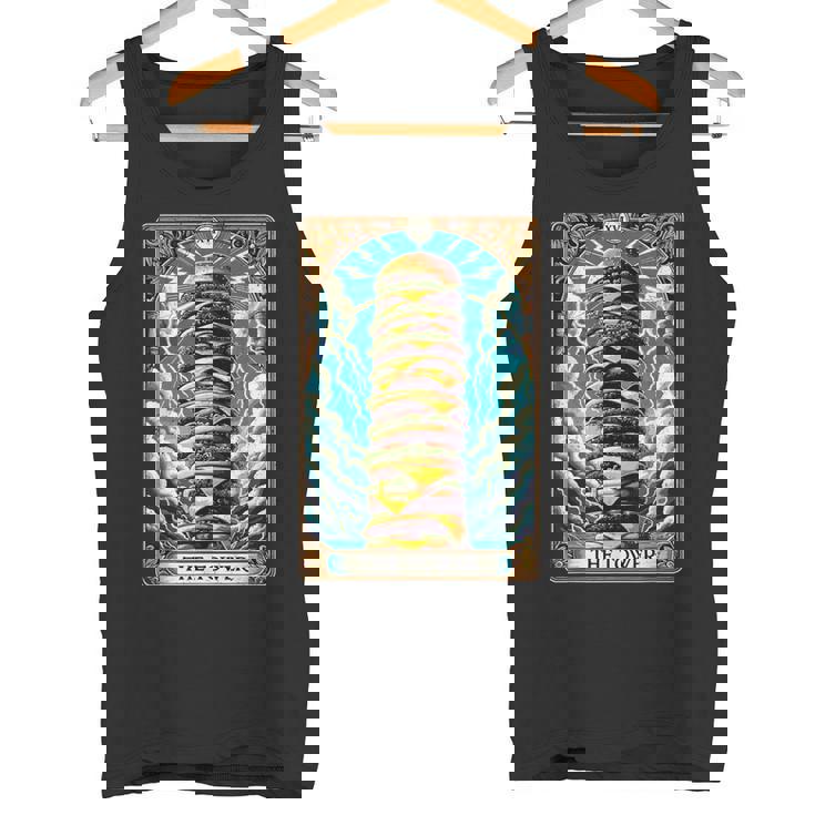 The Tower タロットカード バーガータワー ハンバーガー チーズバーガー タンクトップ