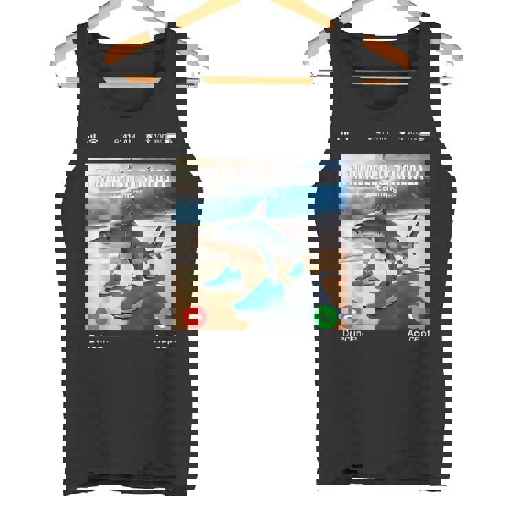 Tralalero Tralala イタリアンブレインロットミーム 電話ミーム タンクトップ