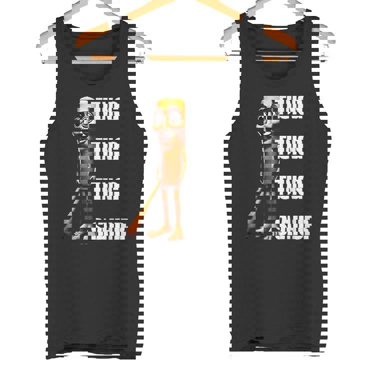 Tung Tung Tungahur イタリアンブレインレッドミーム タンクトップ